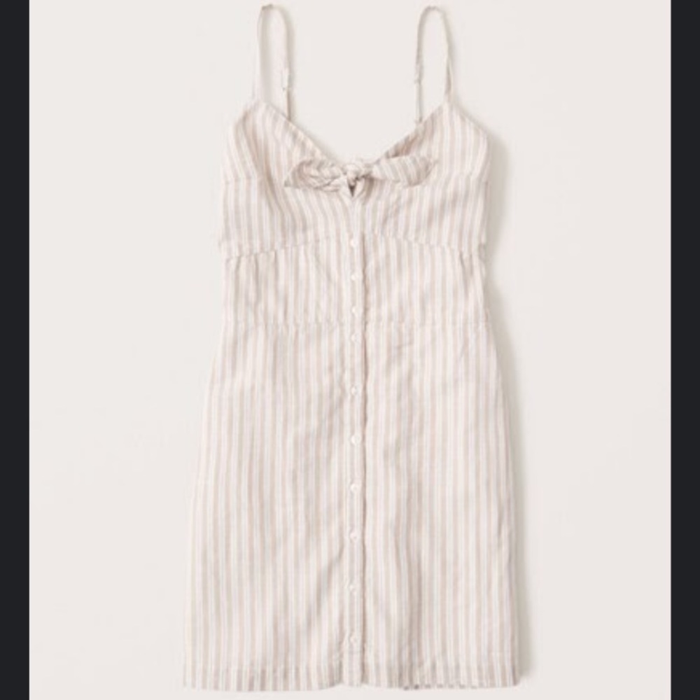 Tie front button up mini dress